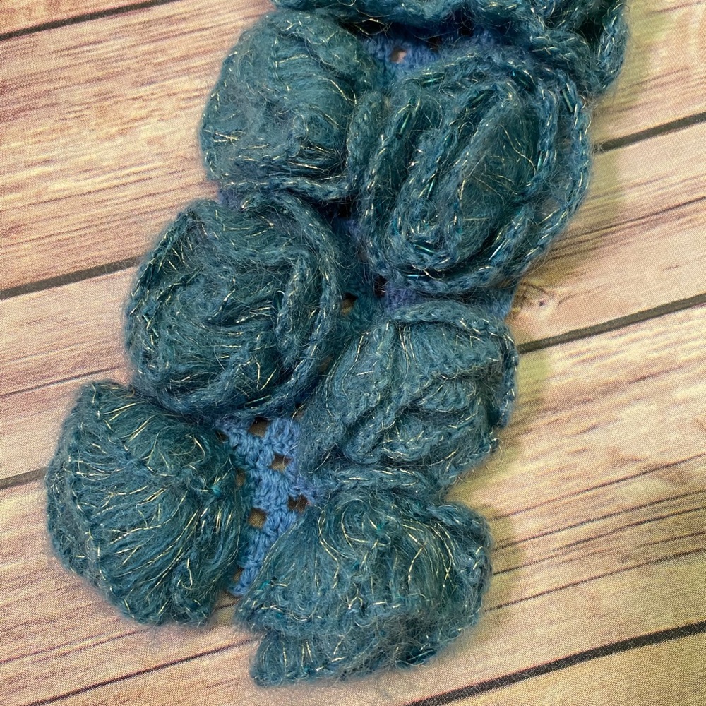 BETSY JOHNSON Blue Hat/Scarf set - Picture 2 of 4